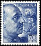 Spain 1949 General Franco 70 CTS Azul Edifil 1055